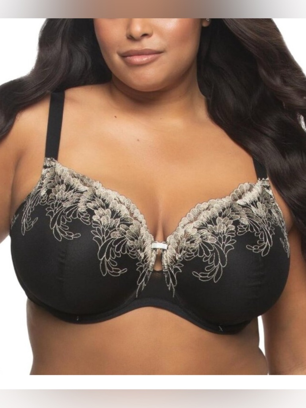 Paramour Aura Embroidered Demi Bra Underwire 40 DDDD
